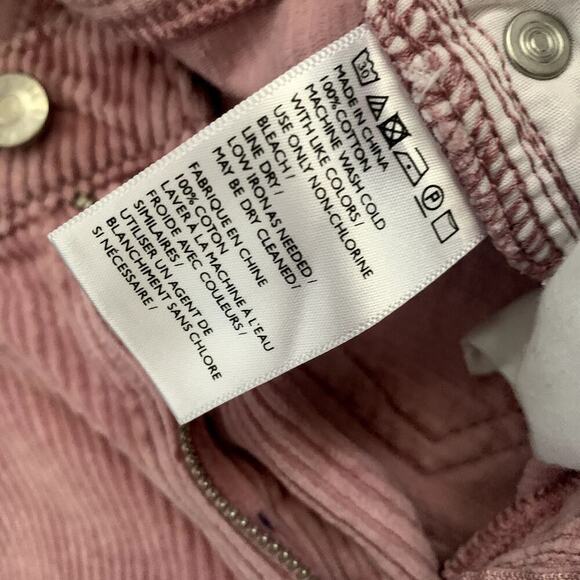 BDG Mom High Rise Pink Corduroy Tapered Leg Pants Size 25 NWOT - Picture 5 of 13
